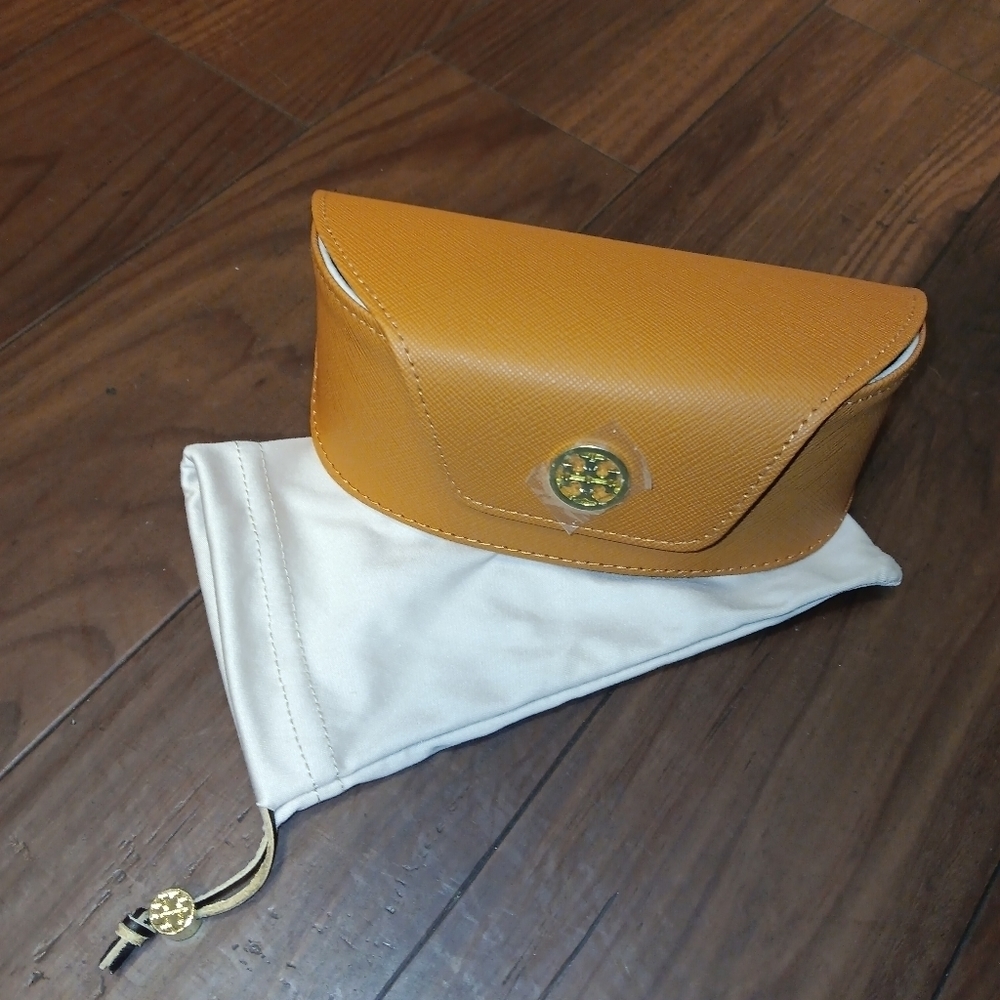 Tory Burch Sunglasses Eyeglasses Saffiano Orange Case